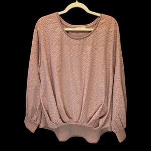 NWT Hummingbird Boutique Size Large Dusty‎ Pink Eyelets Pleats Lined